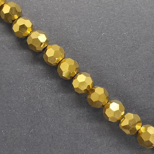 Chinese 8mm Round Crystals - Gold Coat