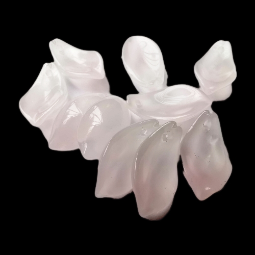 Pressed Glass Petal Beads Pale Pink